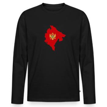 Lustiger Montenegro Spruch für Montenegriner! - Männer Premium Bio Langarmshirt - Schwarz - Vorne - Nico (187cm)