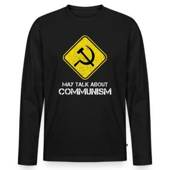 Drôle de slogan socialiste sur le socialisme ! - T-shirt manches longues Premium bio Homme - noir - Devant - Nico (187cm)