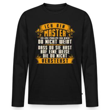 Abschluss Majestät Absolvent Mastertitel Master - Männer Premium Bio Langarmshirt - Schwarz - Vorne - Nico (187cm)