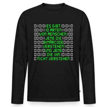 Informatikerer Programmierer Binärcode Nerd - Männer Premium Bio Langarmshirt - Schwarz - Vorne - Nico (187cm)