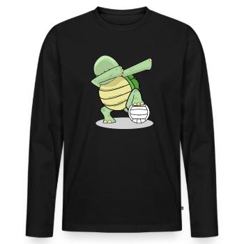 Dapping Turtle Saying Gift Volleyball - Men's Premium Organic Long Sleeve Shirt - black - Front - Nico (187cm)
