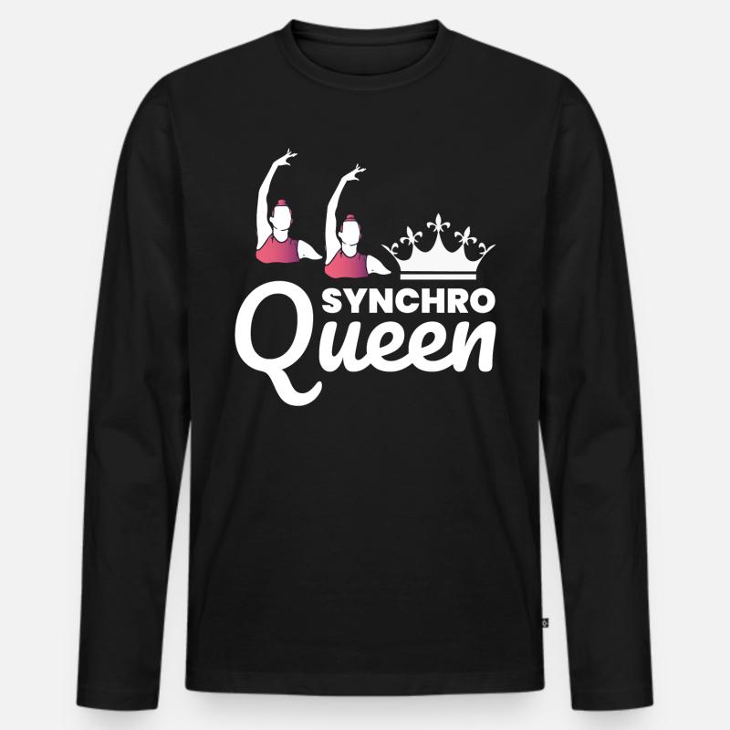 Synchro Schwimmer Synchronschwimmen Lustig - Männer Premium Bio Langarmshirt - Schwarz