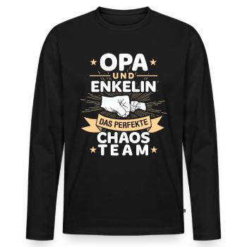 Spruch Opa Und Enkelin Das Perfekte Chaos Team - Männer Premium Bio Langarmshirt - Schwarz - Vorne - Nico (187cm)