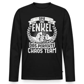 Spruch Opa Und Enkel Das Perfekte Chaos Team - Männer Premium Bio Langarmshirt - Schwarz - Vorne - Nico (187cm)