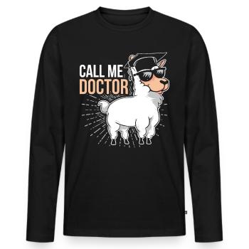 Ph.D. Doctoral Graduation Call Me Doctor - T-shirt manches longues Premium bio Homme - noir - Devant - Nico (187cm)