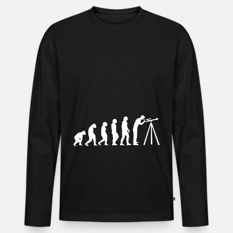 Astronomie Evolution - Männer Premium Bio Langarmshirt - Schwarz