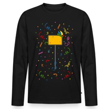 Fasching Fastnacht Karneval Ortsschild Narrenkappe - Männer Premium Bio Langarmshirt - Schwarz - Vorne - Nico (187cm)