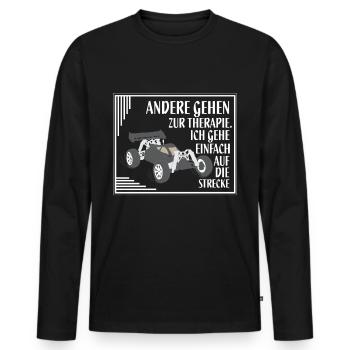 RC Car Therapie - Männer Premium Bio Langarmshirt - Schwarz - Vorne - Nico (187cm)