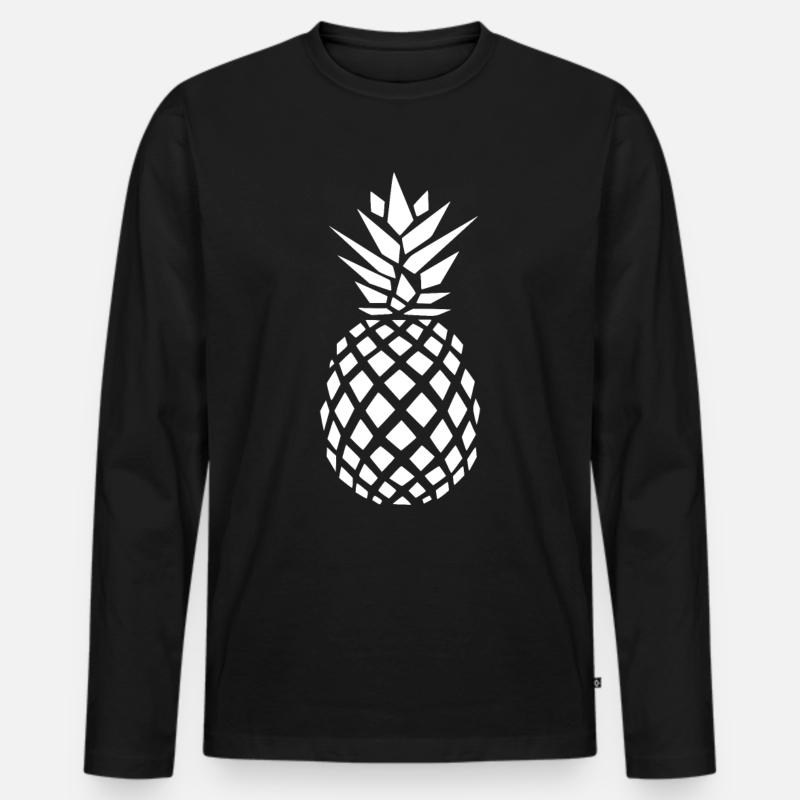 Ananas - Männer Premium Bio Langarmshirt - Schwarz