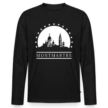 MONTMARTRE Tee Shirt - T-shirt manches longues Premium bio Homme - noir - Devant - Nico (187cm)