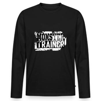 Formateur d'Halloween Monstre d'Halloween - T-shirt manches longues Premium bio Homme - noir - Devant - Nico (187cm)