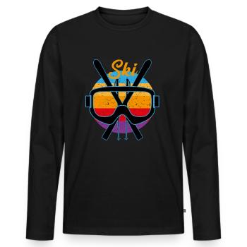 Ski Masque montagne vacances d’hiver hobby conduite - T-shirt manches longues Premium bio Homme - noir - Devant - Nico (187cm)