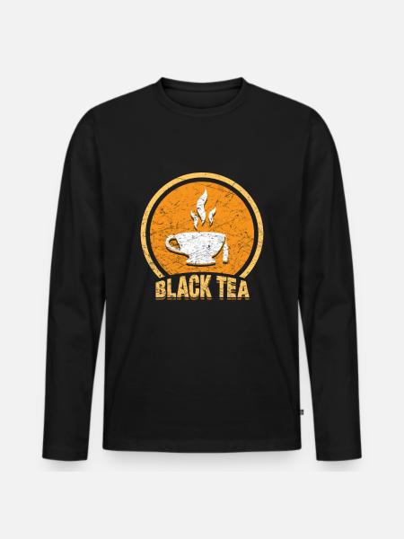 Schwarzer Tee - Männer Premium Bio Langarmshirt - Schwarz