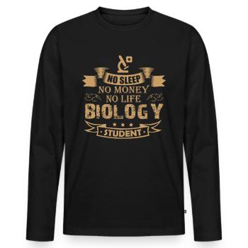 Biology student - Men's Premium Organic Long Sleeve Shirt - black - Front - Nico (187cm)