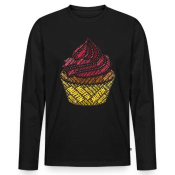 muffin - T-shirt manches longues Premium bio Homme - noir - Devant - Nico (187cm)
