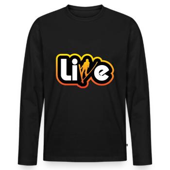 Stations de ski en direct dans les Alpes - T-shirt manches longues Premium bio Homme - noir - Devant - Nico (187cm)