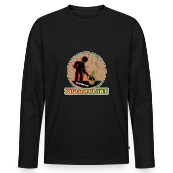 Plantes plantes Fleurs - T-shirt manches longues Premium bio Homme - noir - Devant - Nico (187cm)