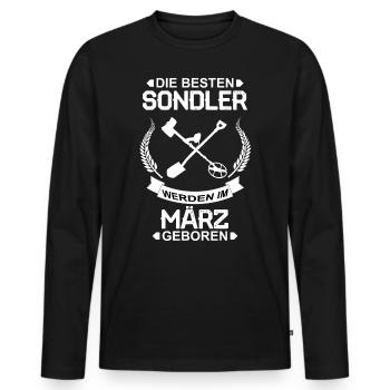 Sonde cadeau d’anniversaire Mars, Sondeln - T-shirt manches longues Premium bio Homme - noir - Devant - Nico (187cm)