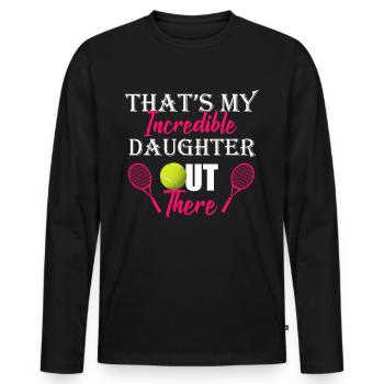 Stolzer Vater Verein Geschenkidee - Männer Premium Bio Langarmshirt - Schwarz - Vorne - Nico (187cm)