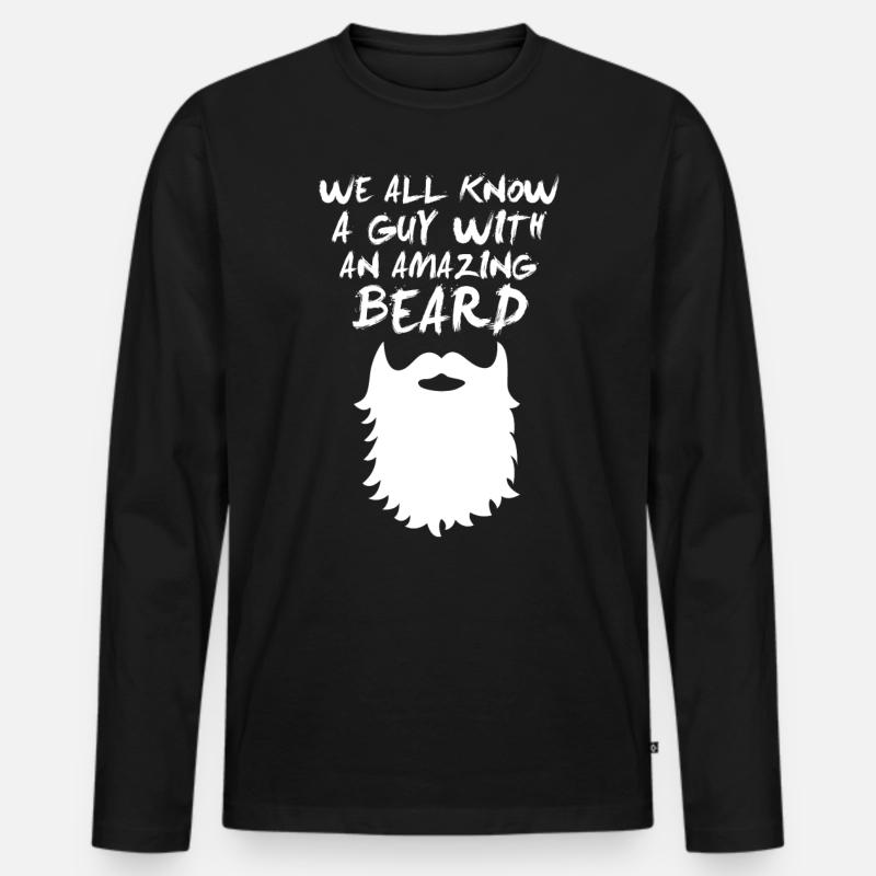 Bart - Beard - Männer Premium Bio Langarmshirt - Schwarz