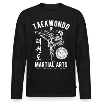 Taekwondo Tae Kwon Do - T-shirt manches longues Premium bio Homme - noir - Devant - Nico (187cm)