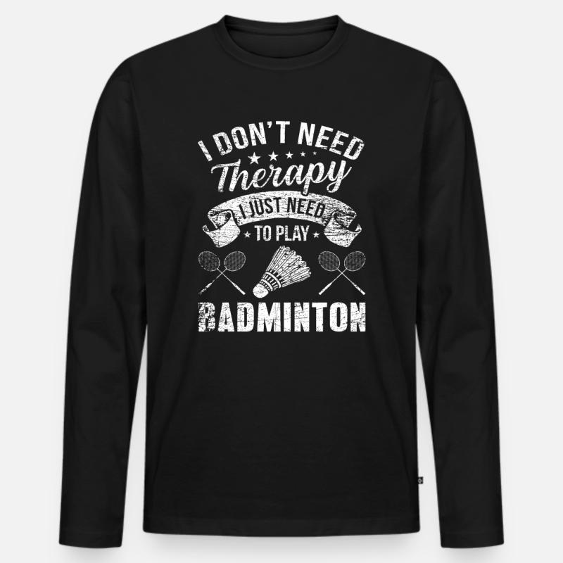 Badminton - Männer Premium Bio Langarmshirt - Schwarz