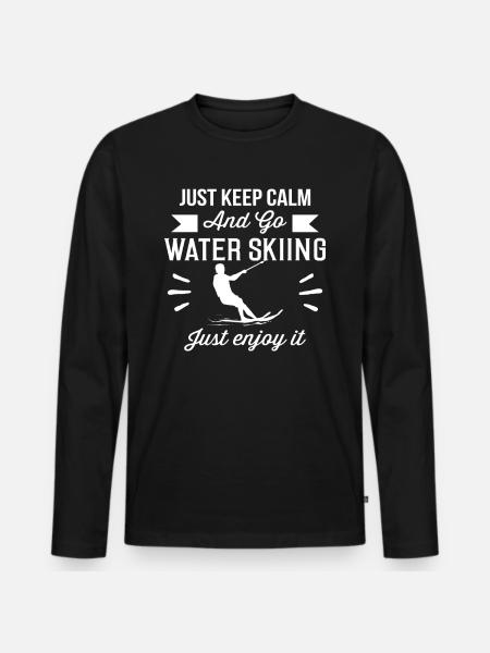 Quiet waterskiing hobby - Men's Premium Organic Long Sleeve Shirt - black