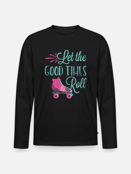 Roller skates retro - Men's Premium Organic Long Sleeve Shirt - black