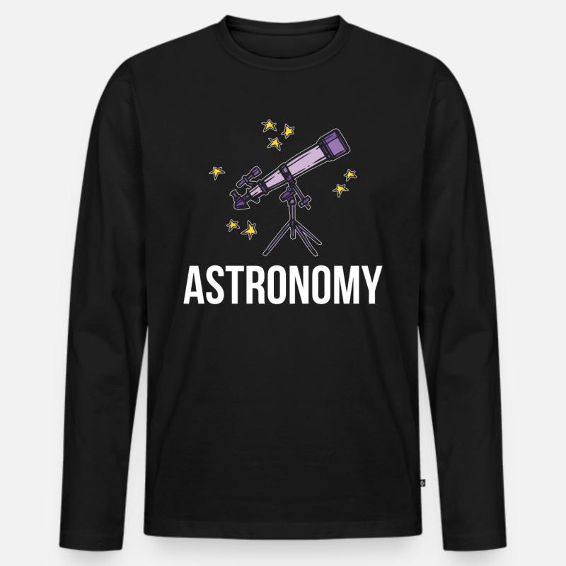 Astronomie - Männer Premium Bio Langarmshirt - Schwarz