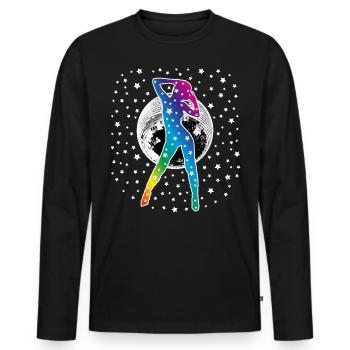 02 Dance Dance Stars Discokugel Discoball - T-shirt manches longues Premium bio Homme - noir - Devant - Nico (187cm)