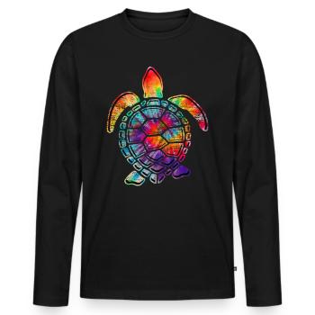 Bunte Schildkröte - T-shirt manches longues Premium bio Homme - noir - Devant - Nico (187cm)
