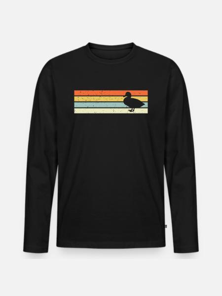 Retro and - Premium økologisk langermet T-skjorte for menn - svart