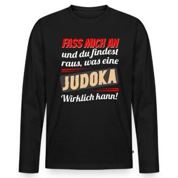 Judo Spruch Frauen - Männer Premium Bio Langarmshirt - Schwarz - Vorne - Nico (187cm)