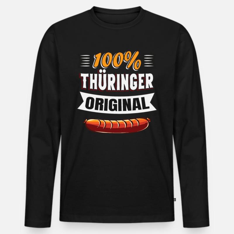 Thueringer Original - Männer Premium Bio Langarmshirt - Schwarz