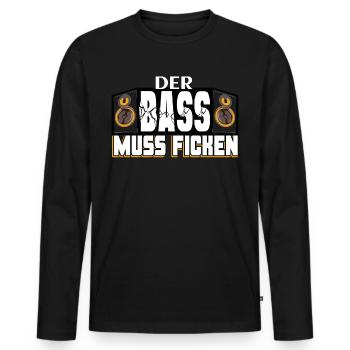 Techno la basse doit baiser - T-shirt manches longues Premium bio Homme - noir - Devant - Nico (187cm)