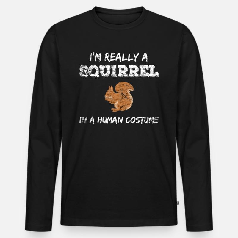Eichhörnchen Kostüm - Männer Premium Bio Langarmshirt - Schwarz
