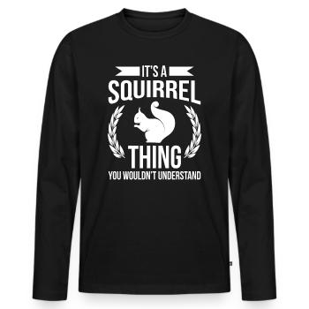Squirrel thing - Men's Premium Organic Long Sleeve Shirt - black - Front - Nico (187cm)
