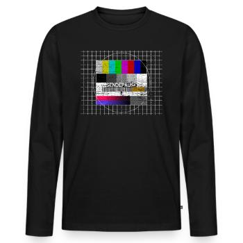 Test image - Men's Premium Organic Long Sleeve Shirt - black - Front - Nico (187cm)
