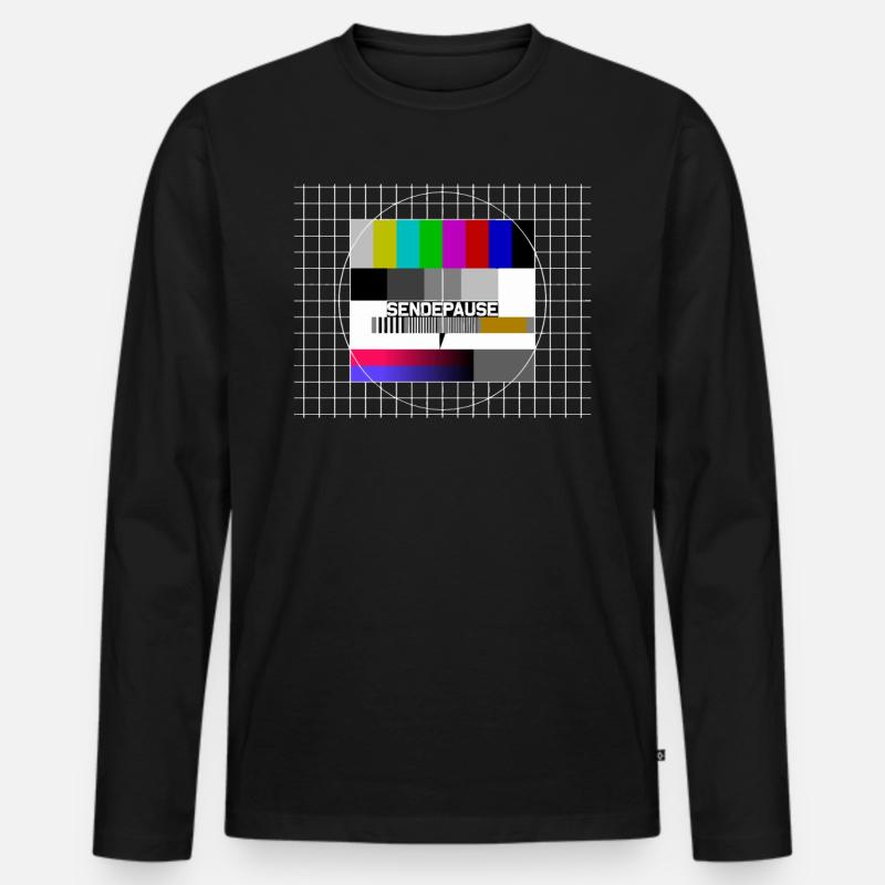 Test image broadcast break - Men's Premium Organic Long Sleeve Shirt - black