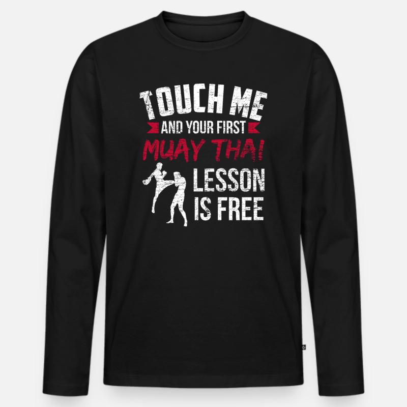 Muay Thai - Männer Premium Bio Langarmshirt - Schwarz