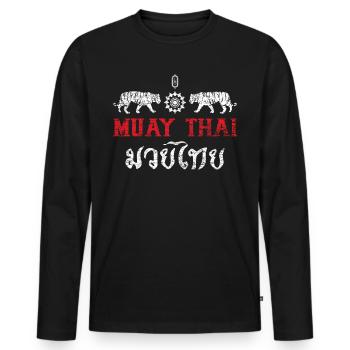 Muay Thai - Männer Premium Bio Langarmshirt - Schwarz - Vorne - Nico (187cm)