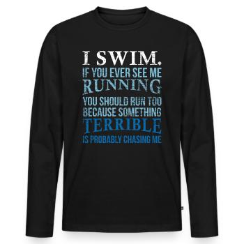 swim - Men's Premium Organic Long Sleeve Shirt - black - Front - Nico (187cm)