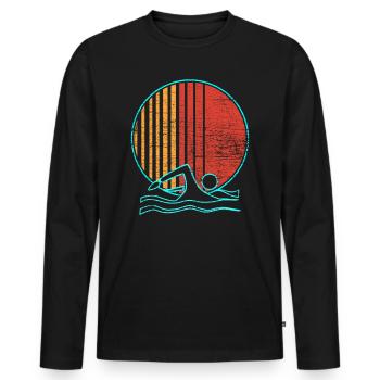 swim - Men's Premium Organic Long Sleeve Shirt - black - Front - Nico (187cm)