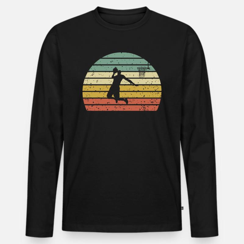 Basketball - Männer Premium Bio Langarmshirt - Schwarz