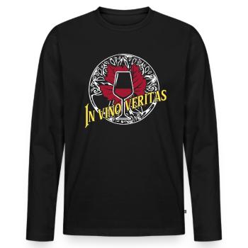 In vino veritas - T-shirt manches longues Premium bio Homme - noir - Devant - Nico (187cm)
