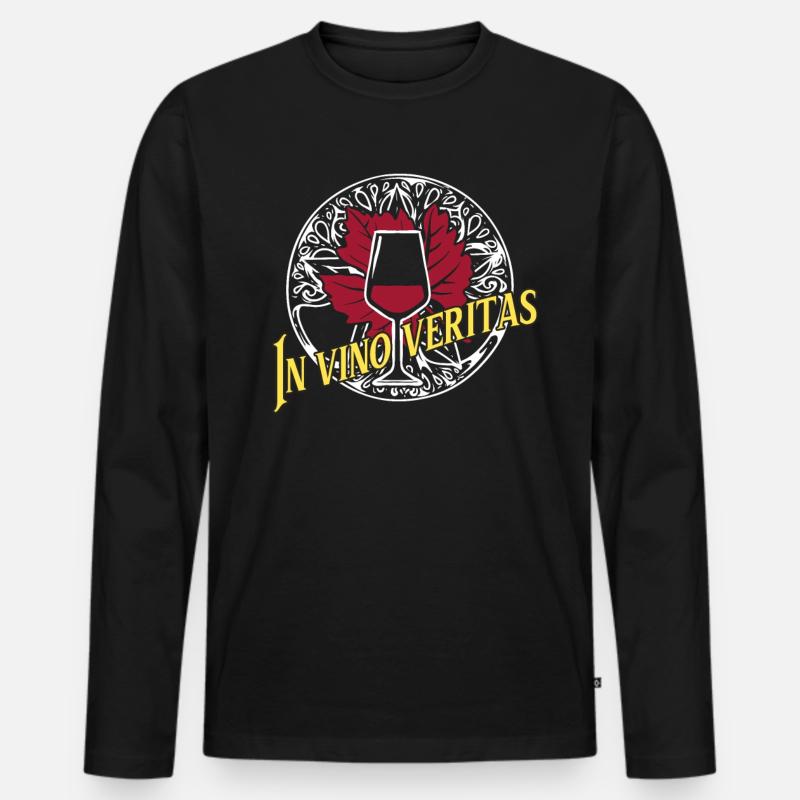 In vino veritas - Männer Premium Bio Langarmshirt - Schwarz