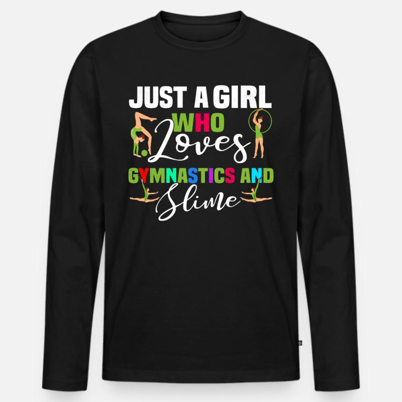 Turnen Mädchen - Männer Premium Bio Langarmshirt - Schwarz