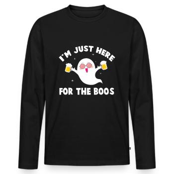 Funny Halloween design ghost - Men's Premium Organic Long Sleeve Shirt - black - Front - Nico (187cm)