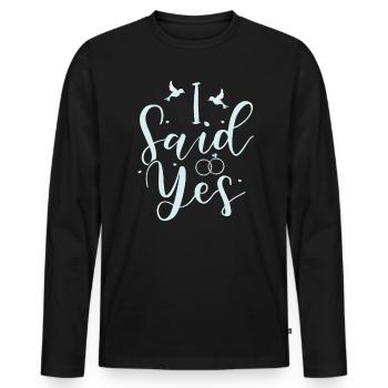 engagement - Men's Premium Organic Long Sleeve Shirt - black - Front - Nico (187cm)