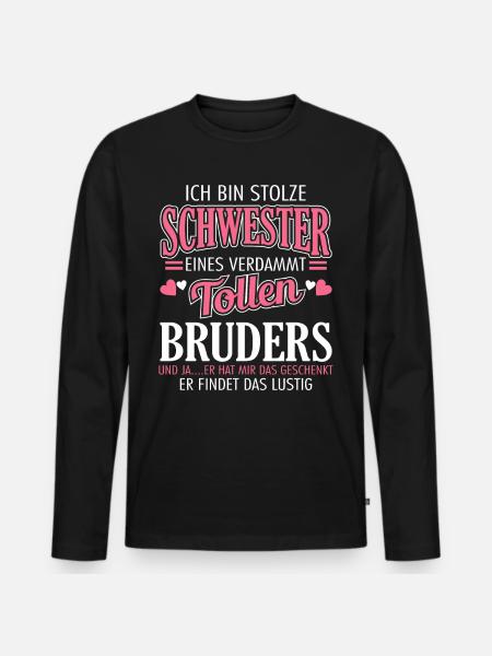 Proud sister - Men's Premium Organic Long Sleeve Shirt - black